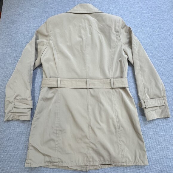 Towne Collection Womens Size L Khaki Trench Coat Belted Padded Shoulder NWT - Picture 6 of 16